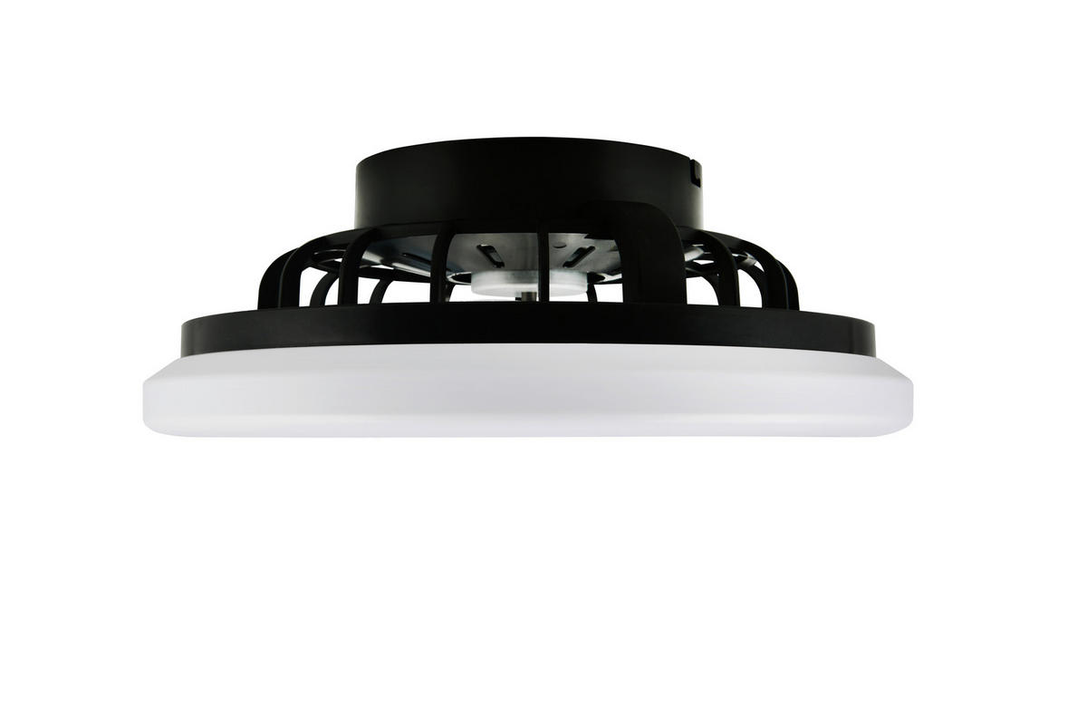 STROPNÝ VENTILÁTOR, 38,5/14 cm  - priehľadné/čierna, Trend, kov/plast (38,5/14cm) - Mican