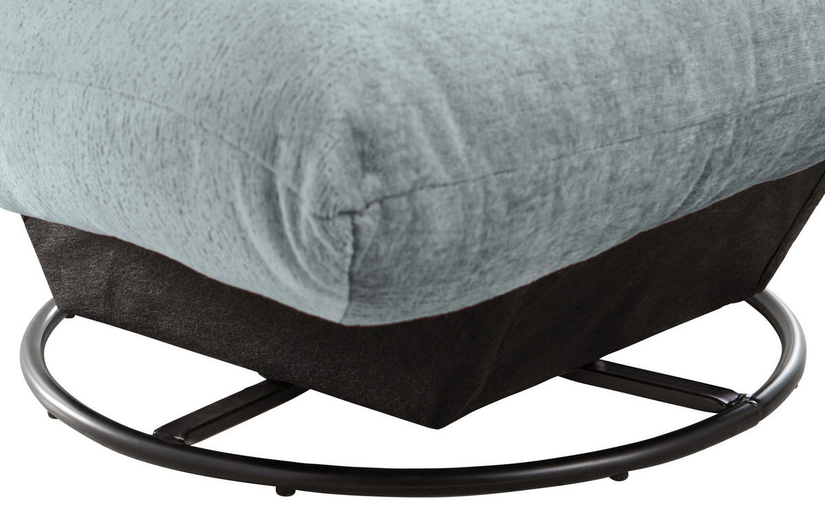 RELAXSESSEL Bouclé    - Schwarz/Hellblau, Design, Textil/Metall (100/78/96cm) - Livetastic