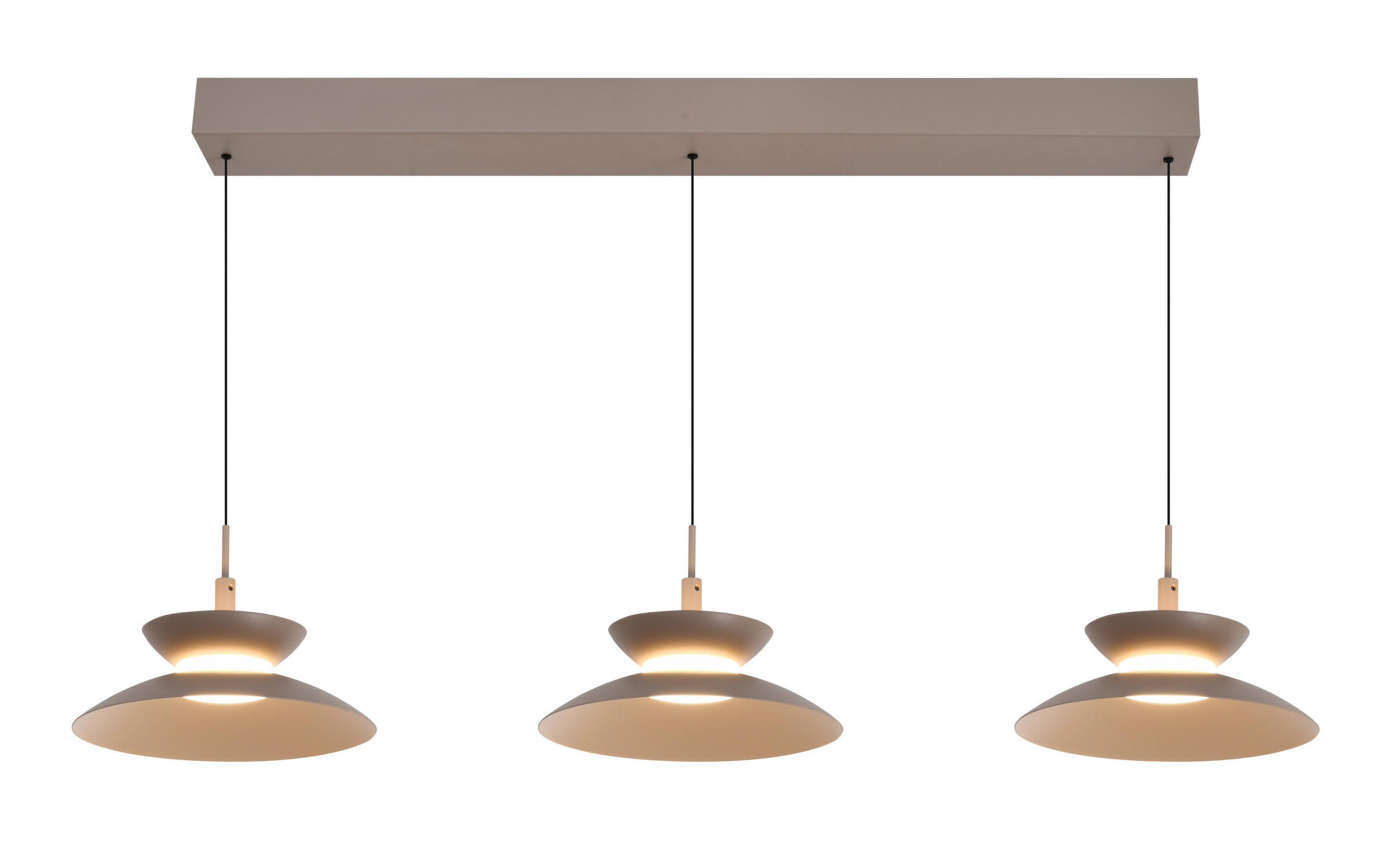 LED-HÄNGELEUCHTE Gubbio 94/150/22 cm  - Sandfarben, Design, Metall (94/150/22cm)