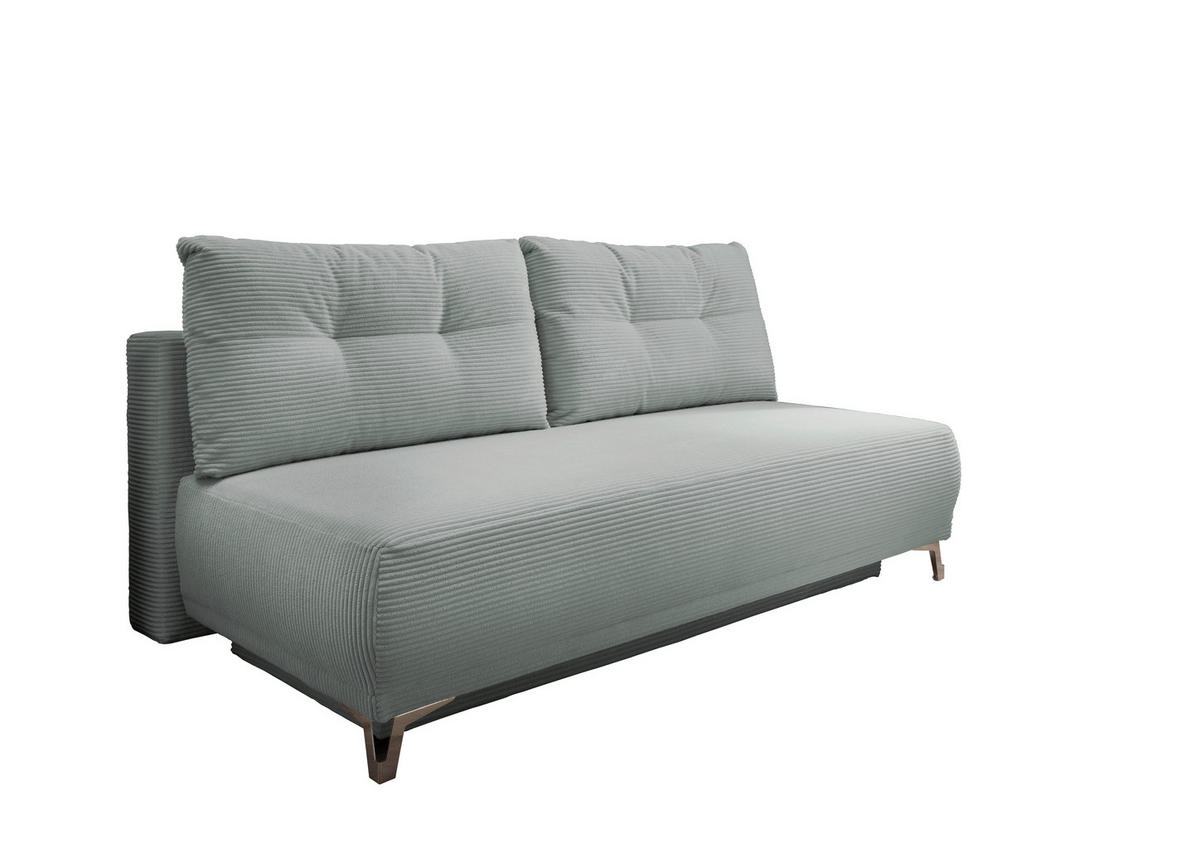 SCHLAFSOFA in Cord Hellblau  - Chromfarben/Hellblau, Modern, Textil/Metall (198/90/100cm) - Livetastic
