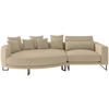 BIGSOFA Natalia Webstoff Beige  - Beige/Schwarz, Design, Textil/Metall (283/150cm) - Livetastic
