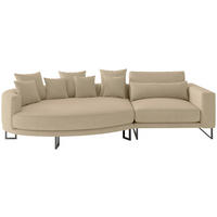 BIGSOFA Natalia Webstoff Beige  - Beige/Schwarz, Design, Textil/Metall (283/150cm) - Livetastic