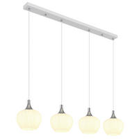 HÄNGELEUCHTE 100/18/120 cm    - Chromfarben/Weiss, Konventionell, Glas/Metall (100/18/120cm) - Globo