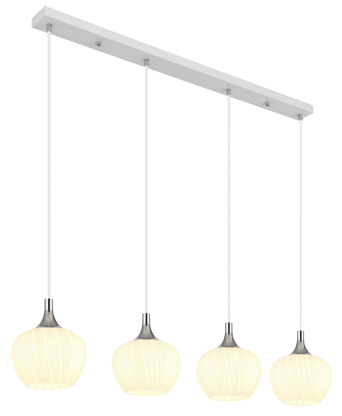 HÄNGELEUCHTE 100/18/120 cm    - Chromfarben/Weiss, Konventionell, Glas/Metall (100/18/120cm) - Globo