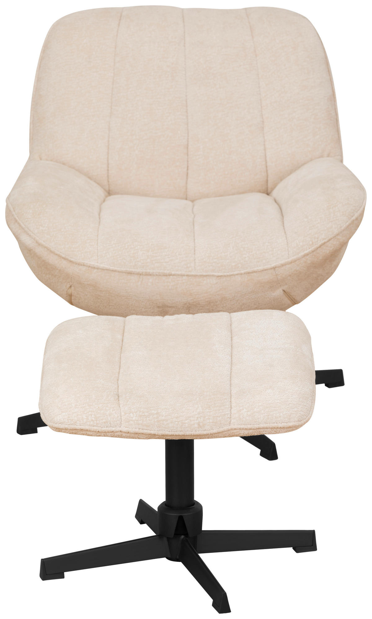 SESSELSET Samt    - Beige/Schwarz, Design, Textil/Metall (75/73/77cm) - Livetastic