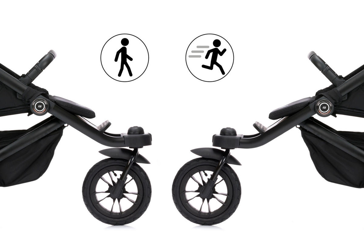 JOGGER Set Jogger Run schwarz  - Salbeigrün/Schwarz, Basics, Textil/Metall (125/57/107cm) - Fillikid