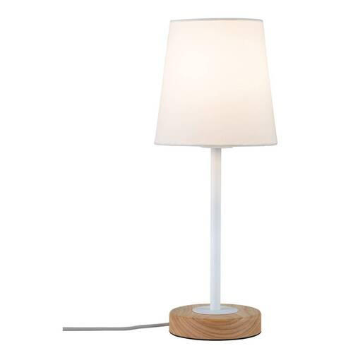TISCHLEUCHTE 15,5/40 cm - Weiß/Braun, Design, Holz/Textil (15,5/40cm) - Paulmann