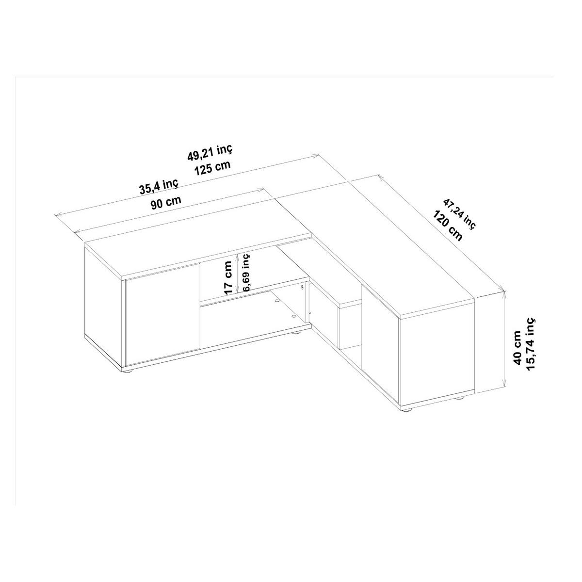 LOWBOARD Rosa TV-Ständer  in 125/40/120 cm  - Nussbaumfarben, Design, Holzwerkstoff/Metall (125/40/120cm) - Livetastic