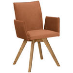 ARMLEHNSTUHL  Stoffauswahl, Typenauswahl Lederlook  - Eichefarben/Cognac, KONVENTIONELL, Holz/Textil (60/91/61cm) - Moderano