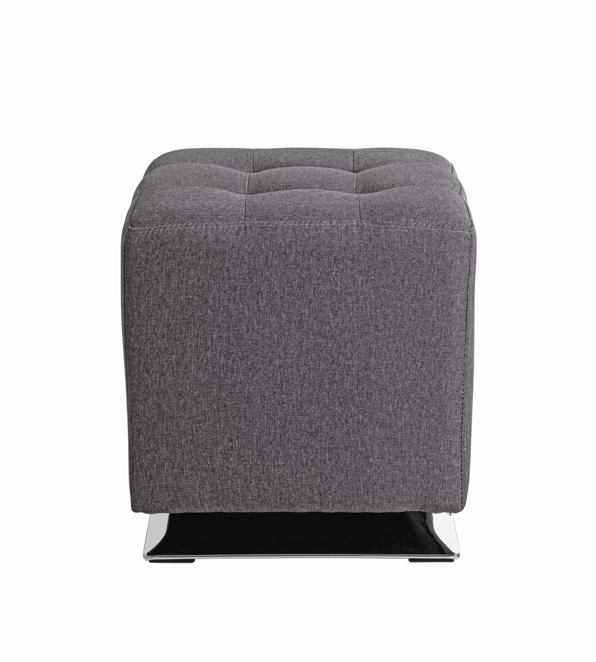 HOCKER Flachgewebe Anthrazit  - Chromfarben/Anthrazit, MODERN, Textil/Metall (41/43/41cm)