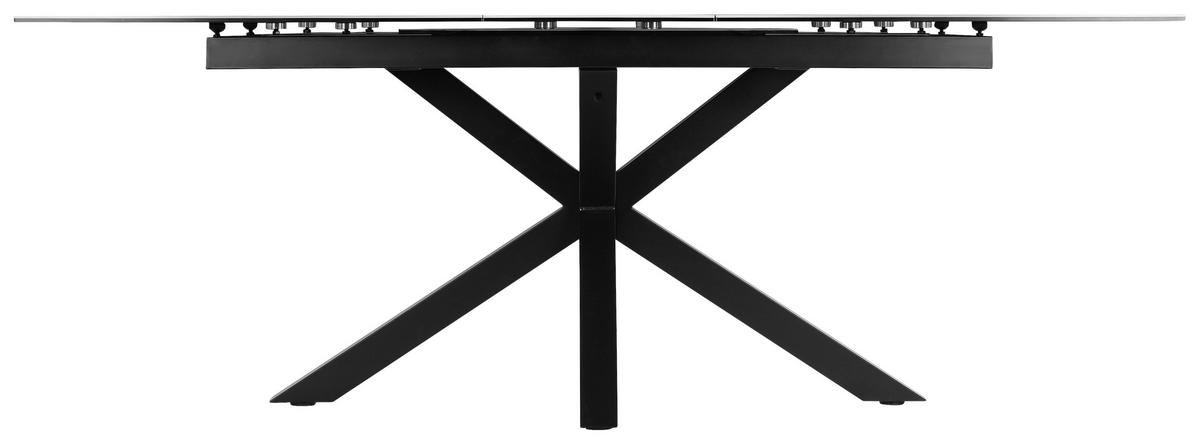 ESSTISCH 168-210/90/76 cm  Metall, Glas, Keramik ausziehbar rechteckig Schwarz, Weiß  - Schwarz/Weiß, MODERN, Glas/Keramik (168-210/90/76cm) - MID.YOU