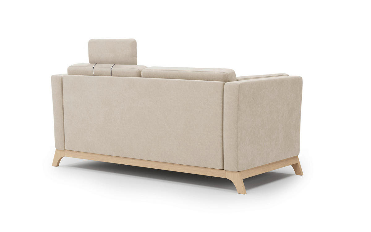2,5-SITZER Mikrofaser Beige  - Eichefarben/Beige, KONVENTIONELL, Holz/Textil (183/84/93cm) - Sit & More