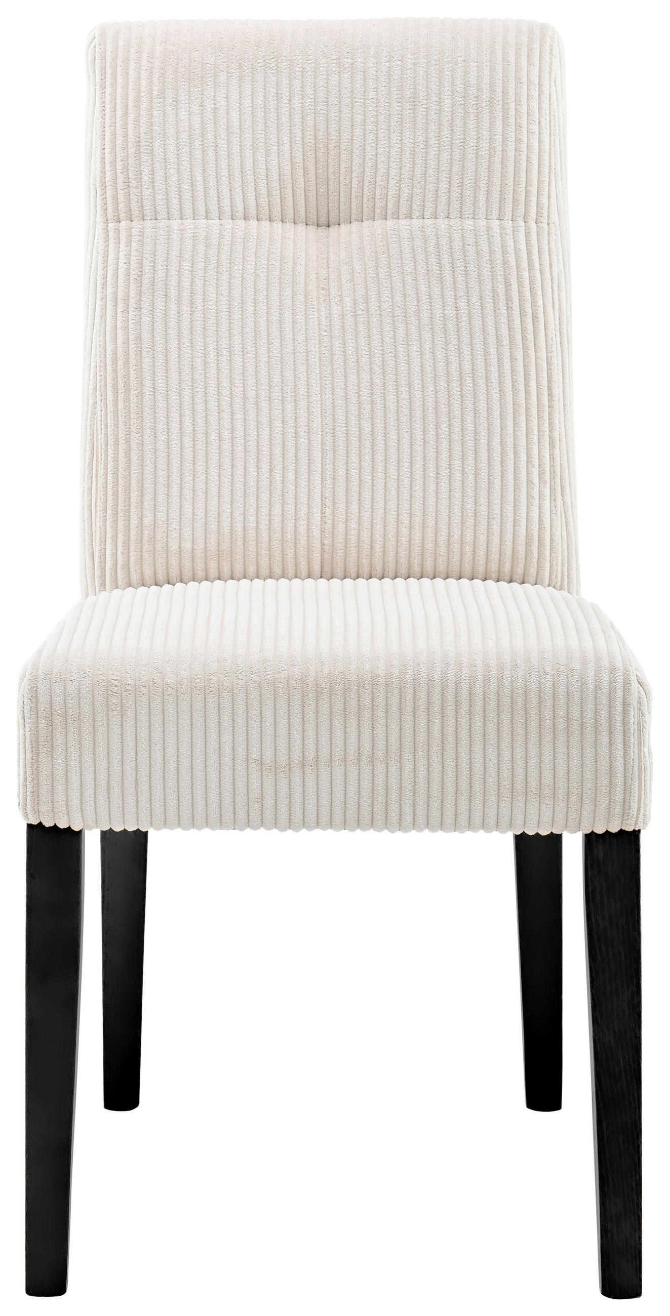 STUHL Cord Schwarz, Beige Buche massiv  - Beige/Schwarz, KONVENTIONELL, Holz/Textil (48,5/91/66cm) - home24