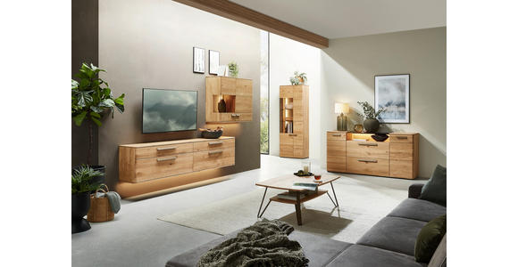 LOWBOARD Wildeiche  241,9/53,8/37,1 cm  - Wildeiche/Bronzefarben, Natur, Holz/Metall (241,9/53,8/37,1cm) - Valnatura