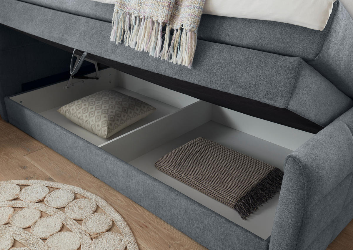 BOXSPRINGOVÁ POSTEĽ, 100/200 cm, antracitová - antracitová, Basics, kompozitné drevo/textil (100/200cm) - MID.YOU