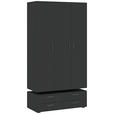 DREHTÜRENSCHRANK  in Anthrazit  - Anthrazit/Schwarz, KONVENTIONELL, Holzwerkstoff/Kunststoff (111/179/52cm) - Carryhome