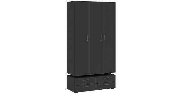 DREHTÜRENSCHRANK  in Anthrazit  - Anthrazit/Schwarz, KONVENTIONELL, Holzwerkstoff/Kunststoff (111/179/52cm) - Carryhome