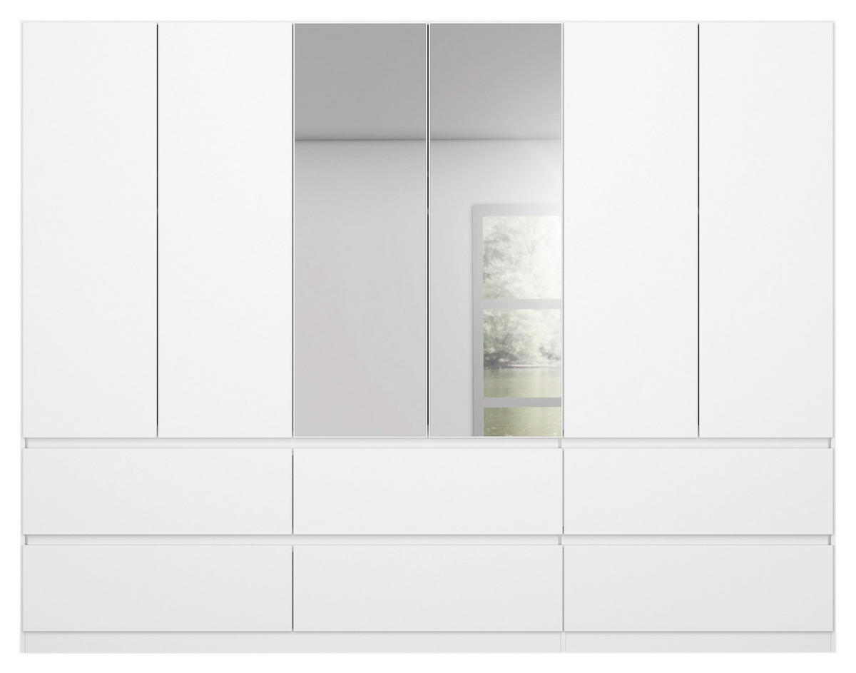 DREHTÜRENSCHRANK in Weiss  - Weiss, Design, Glas/Holzwerkstoff (271/210/54cm) - Carryhome