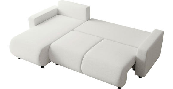ECKSOFA Creme Webstoff  - Creme/Schwarz, MODERN, Kunststoff/Textil (150/240cm) - Xora