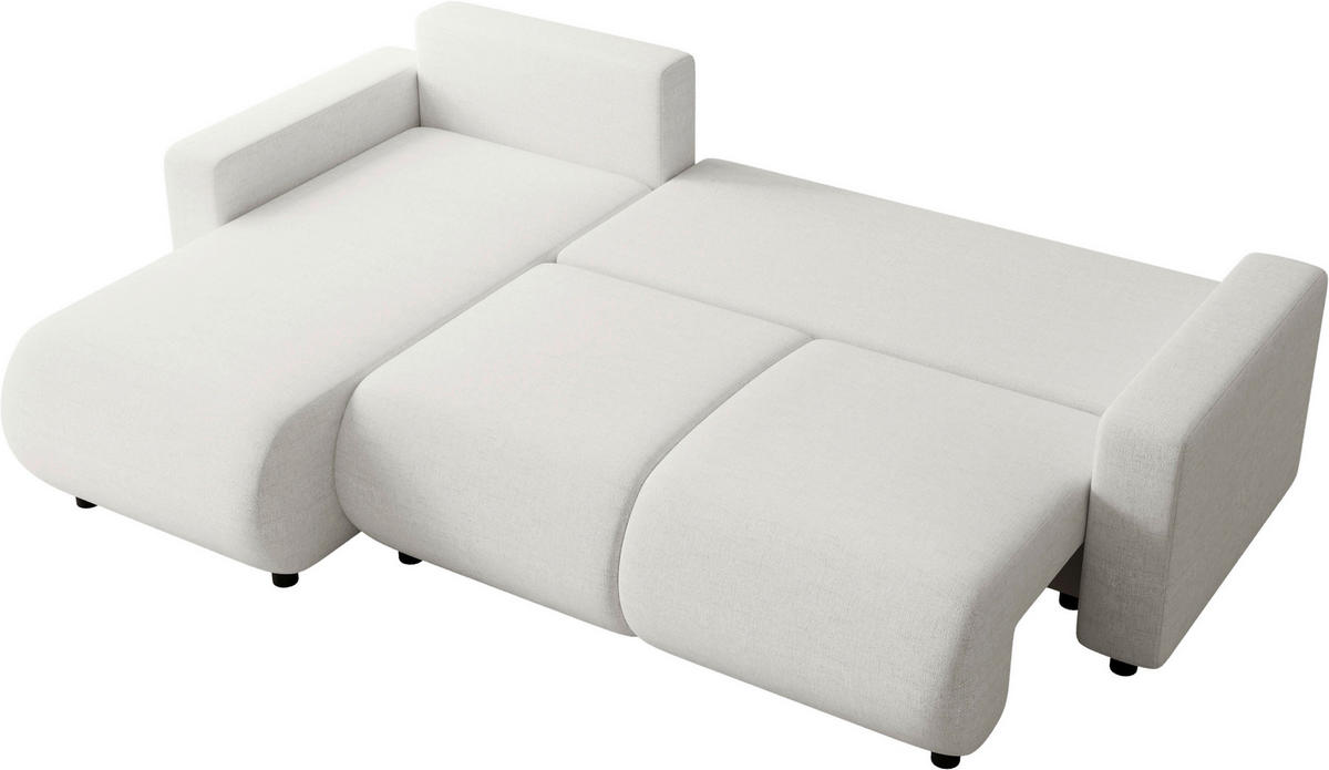 ECKSOFA Creme Webstoff  - Creme/Schwarz, MODERN, Kunststoff/Textil (150/240cm) - Xora