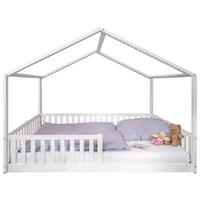 HAUSBETT  - Weiß, Basics, Holz (140/200/161cm) - tiSsi
