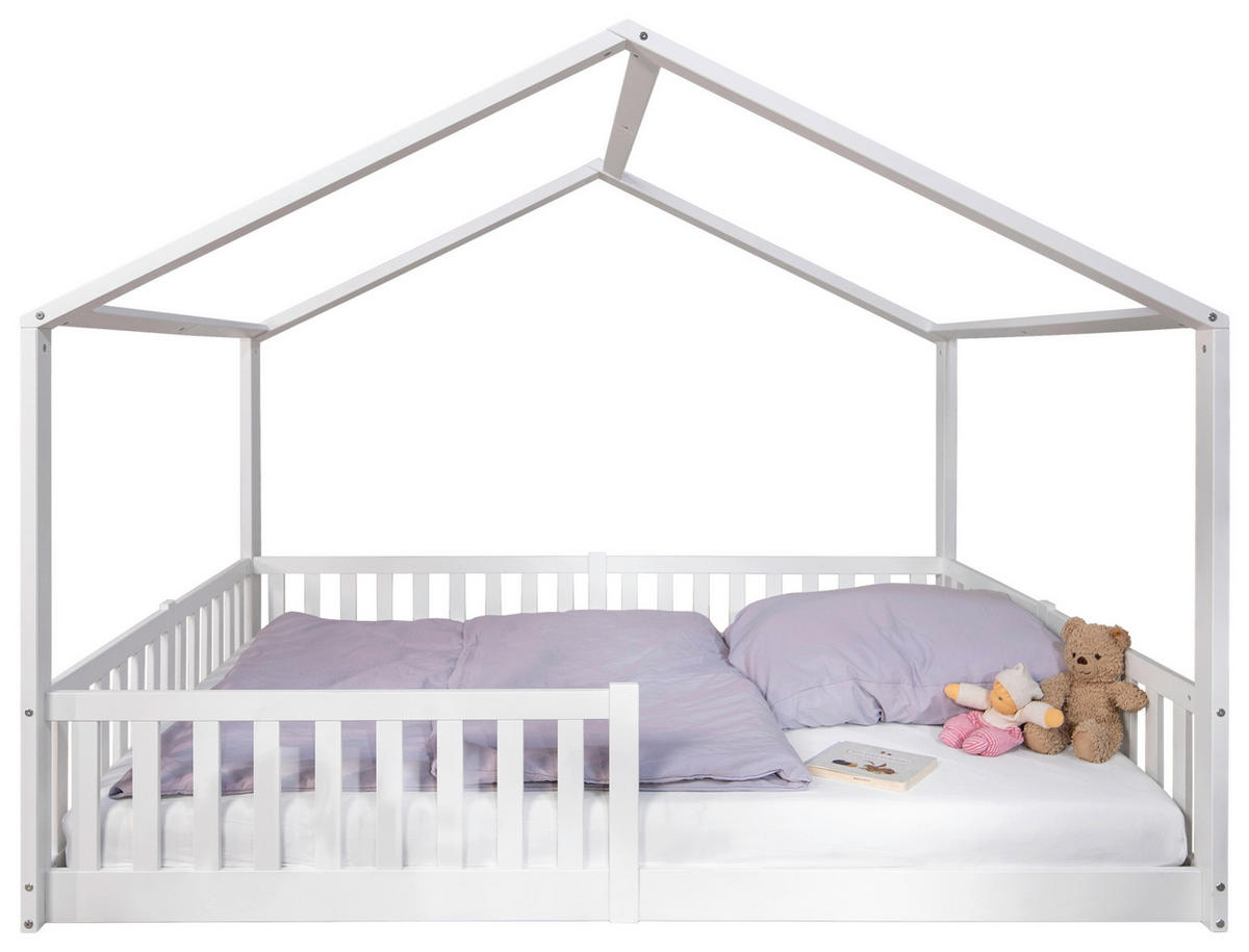 HAUSBETT  - Weiß, Basics, Holz (140/200/161cm) - tiSsi