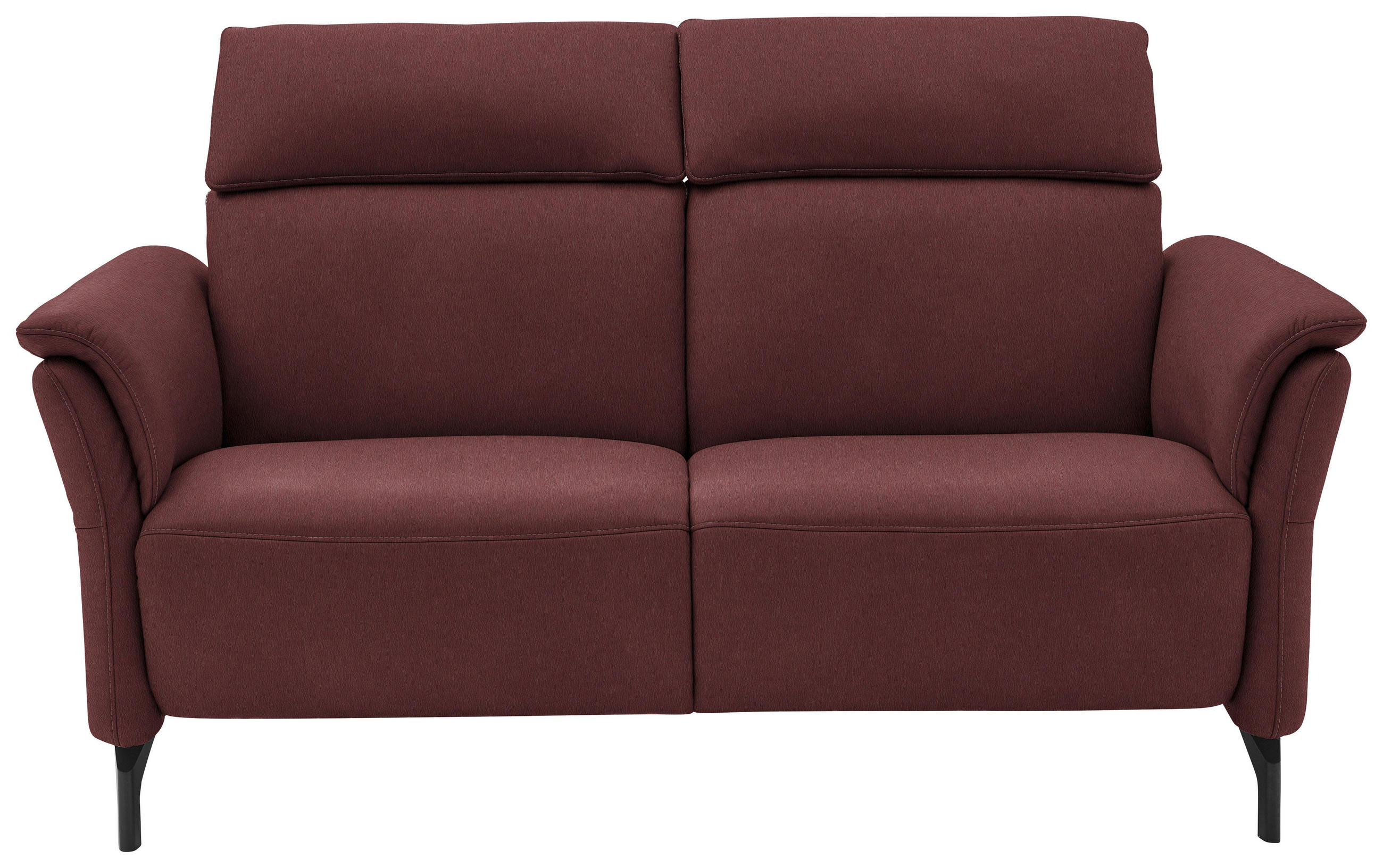 2-SITZER-SOFA in Echtleder Bordeaux  - Bordeaux/Schwarz, Konventionell, Leder/Metall (178/103/92cm) - Dieter Knoll