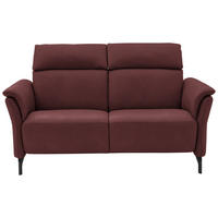 2-SITZER-SOFA in Echtleder Bordeaux  - Bordeaux/Schwarz, Konventionell, Leder/Metall (178/103/92cm) - Dieter Knoll