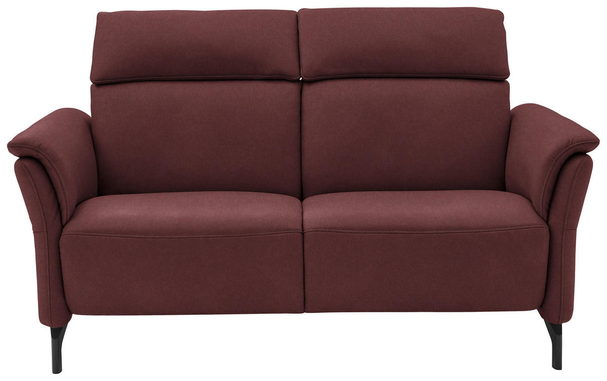 2-SITZER-SOFA in Echtleder Bordeaux  - Bordeaux/Schwarz, Konventionell, Leder/Metall (178/103/92cm) - Dieter Knoll
