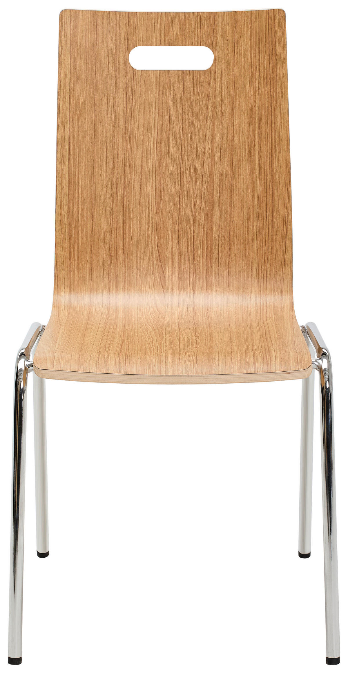 BESUCHERSTUHL  in Eichefarben, Chromfarben  - Chromfarben/Eichefarben, Basics, Holz/Metall (37/87/50cm) - Carryhome