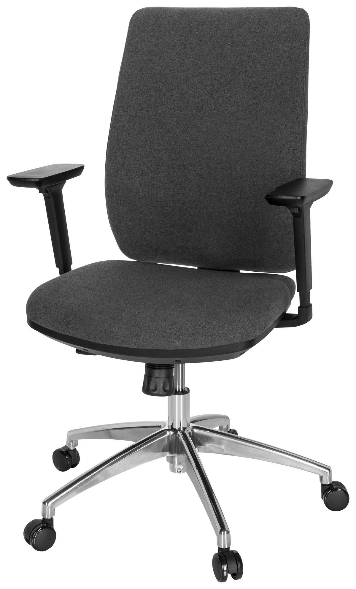 DREHSTUHL  in Flachgewebe Dunkelgrau  - Chromfarben/Dunkelgrau, MODERN, Kunststoff/Textil (74/123/63cm) - MID.YOU