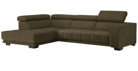 ECKSOFA in Mikrofaser Dunkelgrün 207/301 cm - Dunkelgrün/Schwarz, Design, Textil/Metall (207/301cm) - Xora