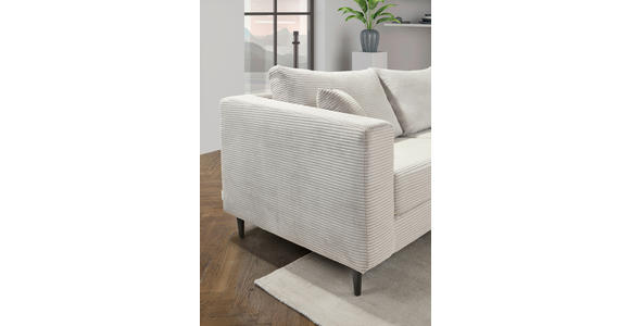 ECKSOFA Naturfarben Cord  - Schwarz/Naturfarben, KONVENTIONELL, Holz/Textil (212/155cm) - Carryhome