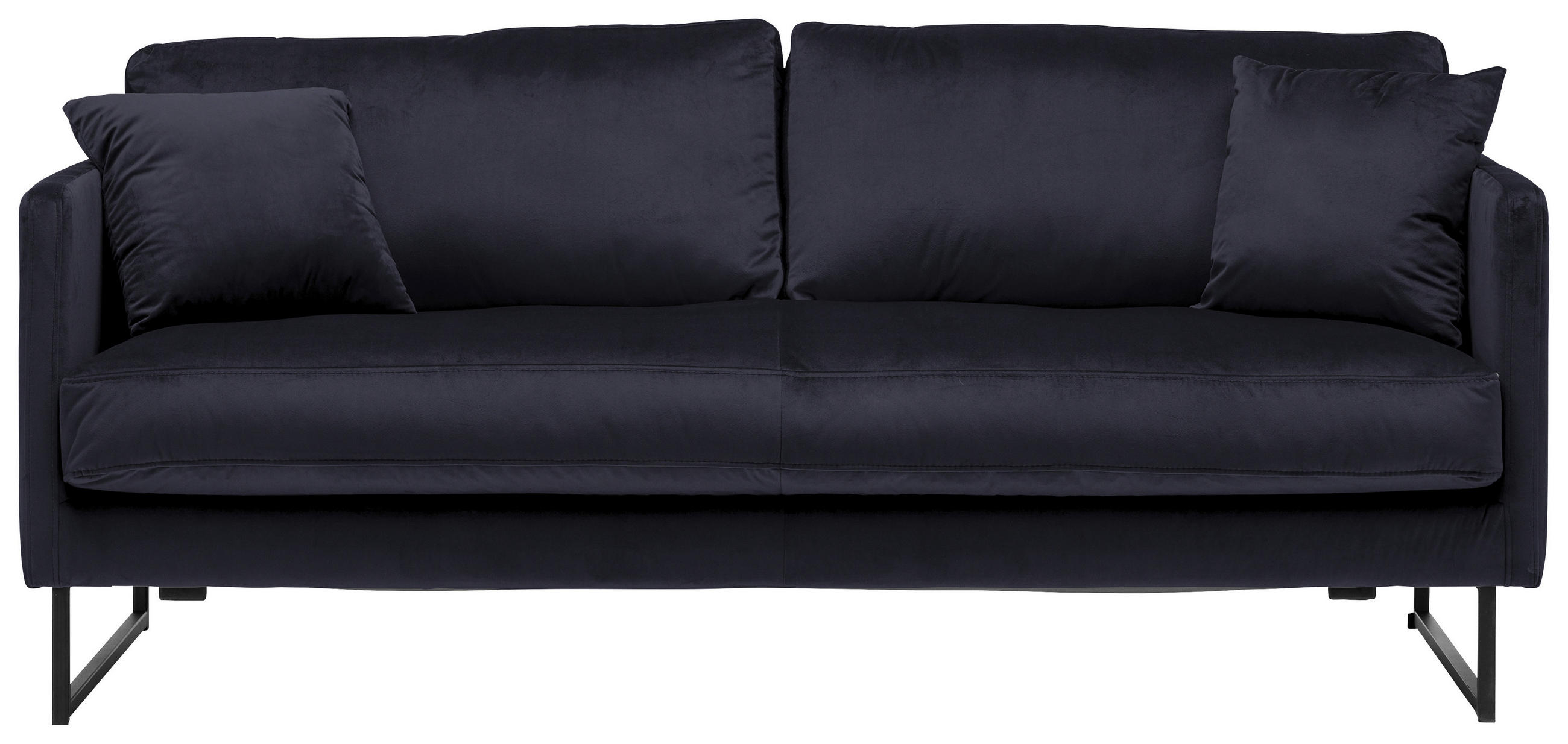 2,5-SITZER in Samt Schwarz  - Schwarz, Design, Textil/Metall (180/78/84cm) - Carryhome