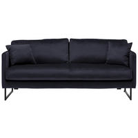 2,5-SITS SOFFA i sammet svart  - svart, Design, metall/textil (180/78/84cm) - Carryhome