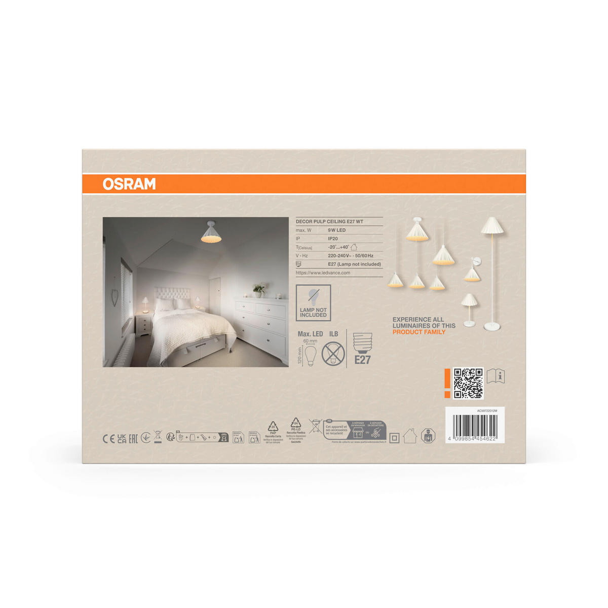 DECKENLEUCHTE  31/29 cm    - Basics, Papier/Metall (31/29cm) - Osram