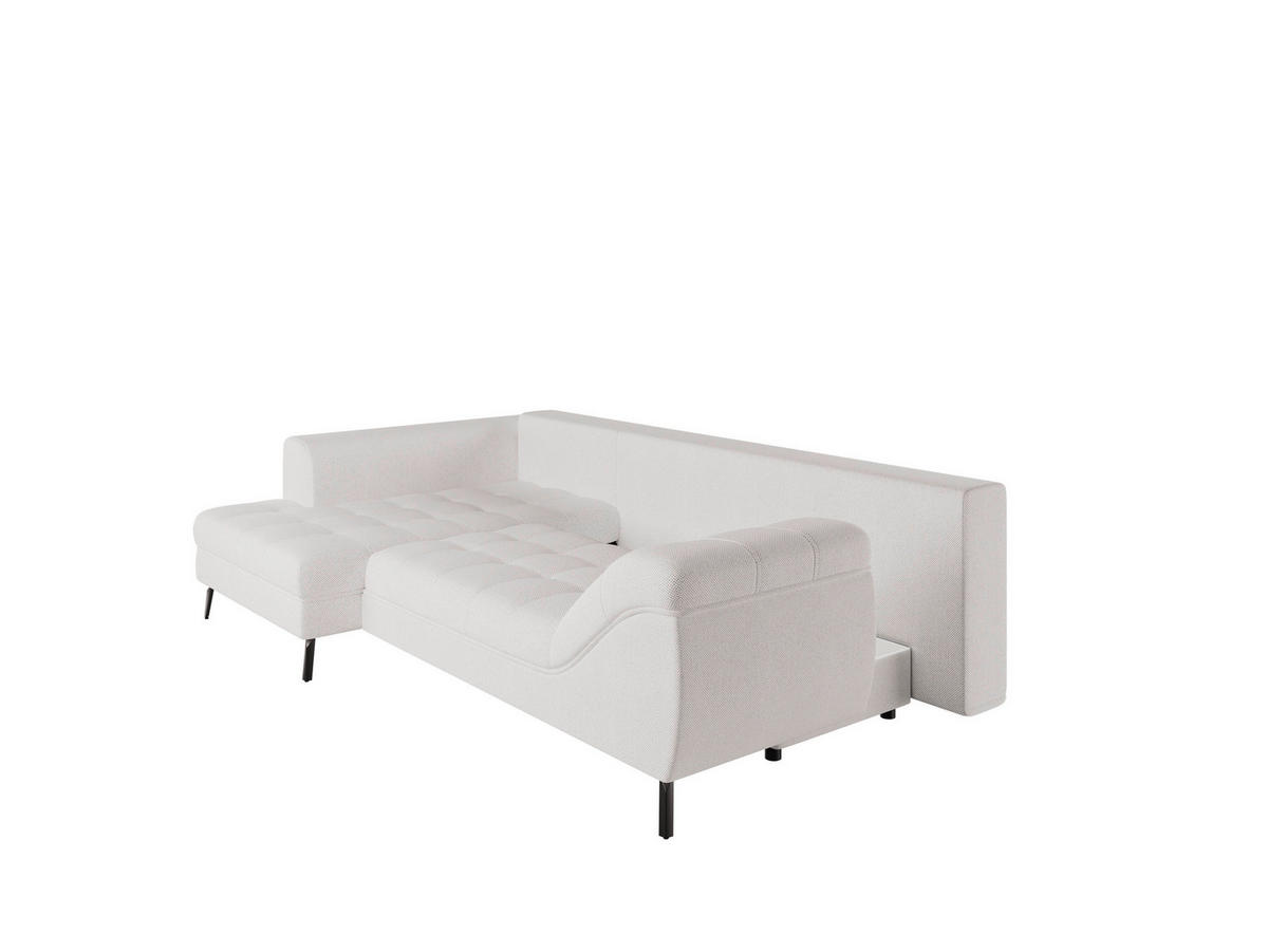 Ecksofa inkl. Funktionen Beige Webstoff  - Beige/Schwarz, MODERN, Textil/Metall (177/279cm) - Stylife