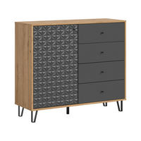 HIGHBOARD  in 110/96/40 cm  - Anthrazit/Schwarz, Design, Holzwerkstoff/Kunststoff (110/96/40cm) - Livetastic