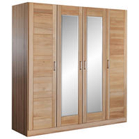 DREHTÜRENSCHRANK 202/205/60 cm 4-türig Kernbuche  - Kernbuche/Nickelfarben, Natur, Glas/Holz (202/205/60cm) - Boxxx