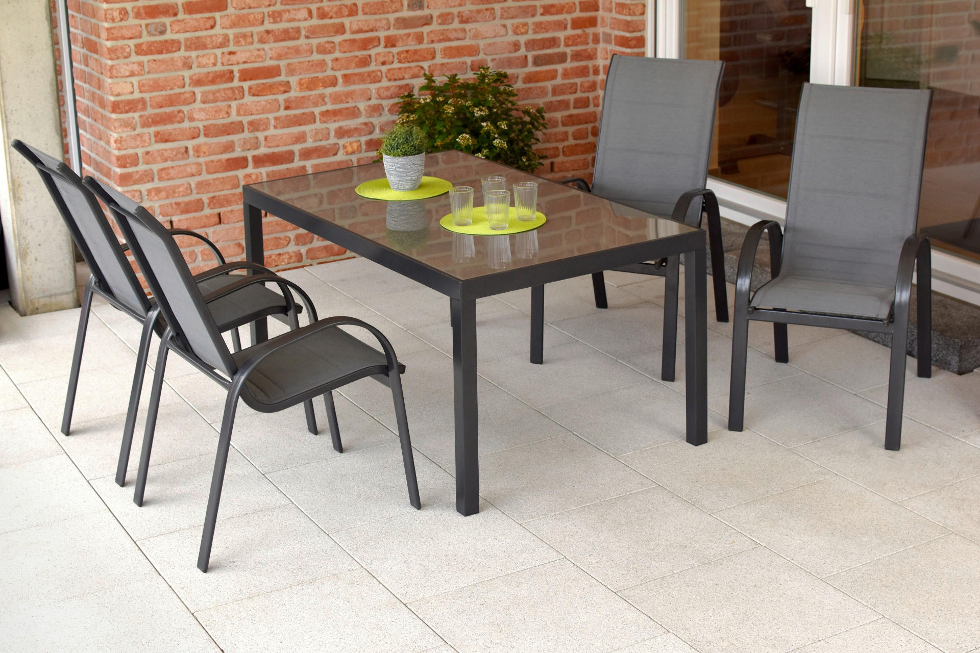 STAPELSESSEL Aluminium Anthrazit, Graphitfarben  - Anthrazit/Graphitfarben, MODERN, Kunststoff/Metall (57/105/77cm) - Gardenson