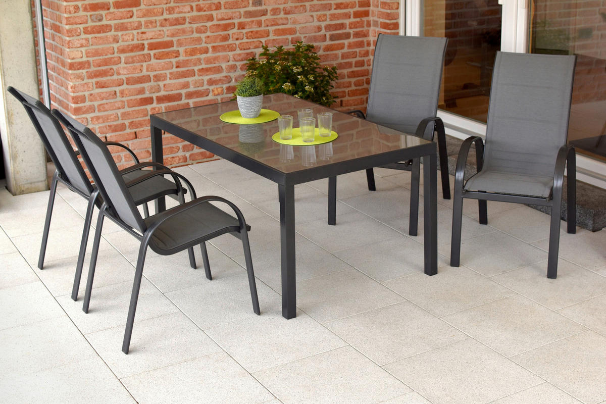 STAPELSESSEL in Metall Anthrazit, Graphitfarben  - Anthrazit/Graphitfarben, MODERN, Kunststoff/Metall (57/105/77cm) - Gardenson