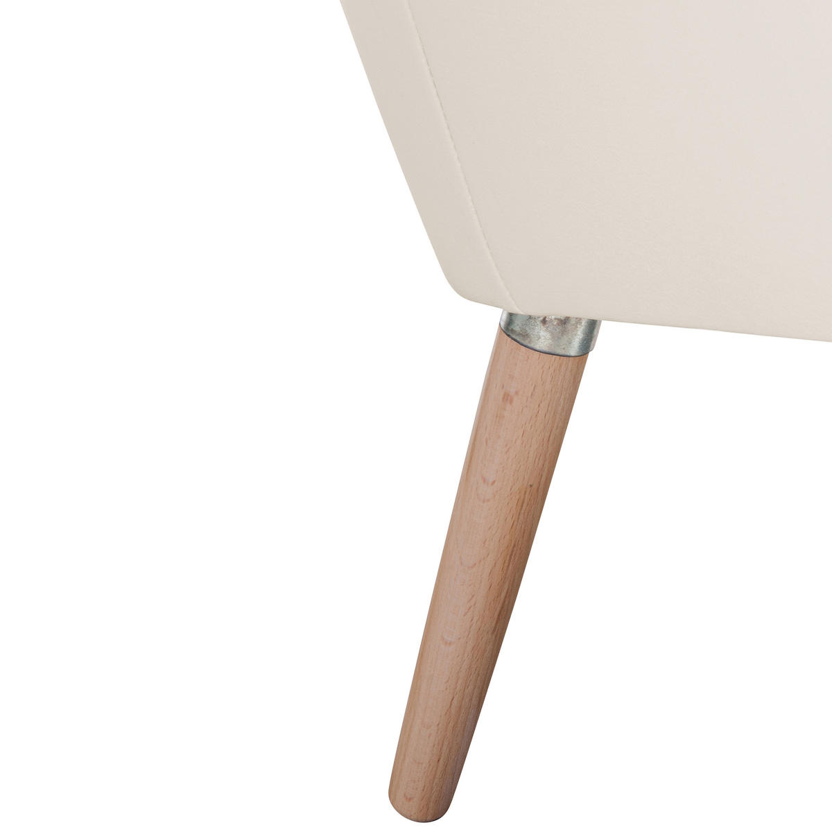 SESSEL in Lederlook Beige  - Beige/Buchefarben, Design, Holz/Textil (67/81/71cm) - Max Winzer
