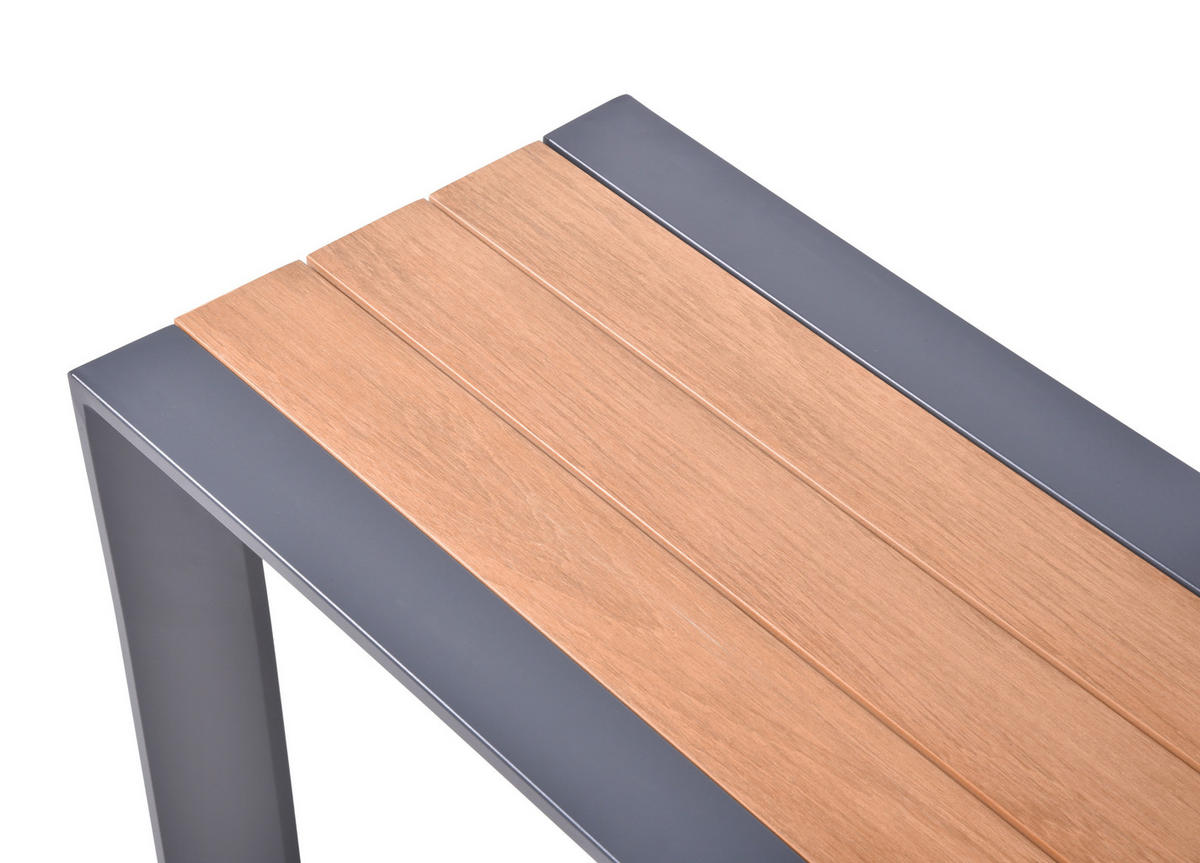 GARTENBANK 180/44/35,5 cm  Aluminium  - Anthrazit/Braun, Basics, Kunststoff/Metall (180/44/35,5cm) - Gardenson
