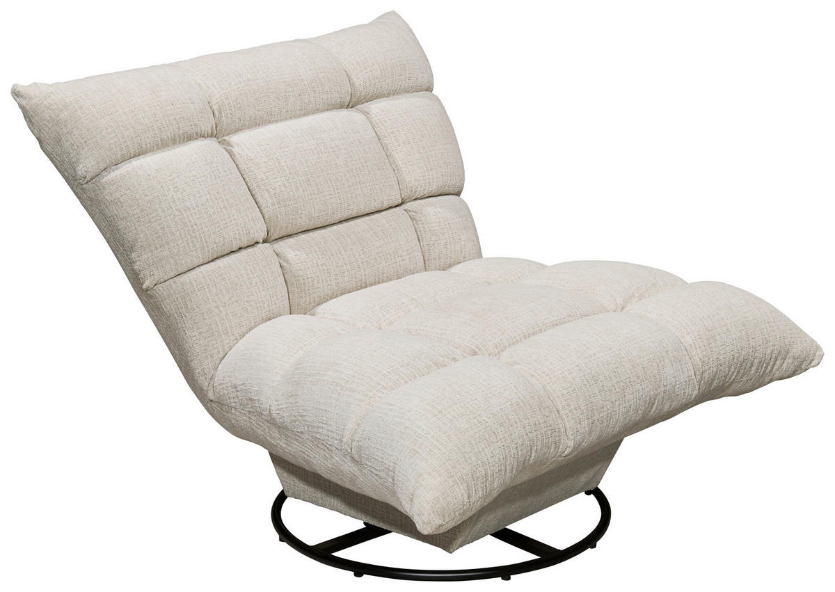 SESSEL in Chenille Beige  - Beige/Schwarz, MODERN, Textil/Metall (100/83/94cm) - Livetastic