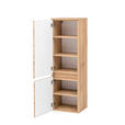 MIDISCHRANK 40/130/35 cm - Eiche Wotan/Silberfarben, Natur, Holzwerkstoff/Kunststoff (40/130/35cm) - Xora