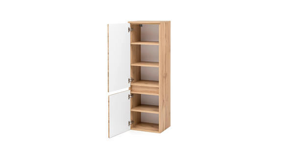 MIDISCHRANK 40/130/35 cm - Eiche Wotan/Silberfarben, Natur, Holzwerkstoff/Kunststoff (40/130/35cm) - Xora