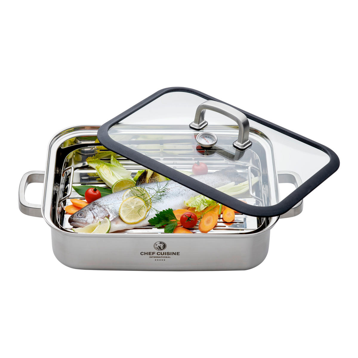 GUSSTOPF - Edelstahlfarben/Transparent, Basics, Glas/Kunststoff (50.5/32/15.5cm) - CHEF CUISINE