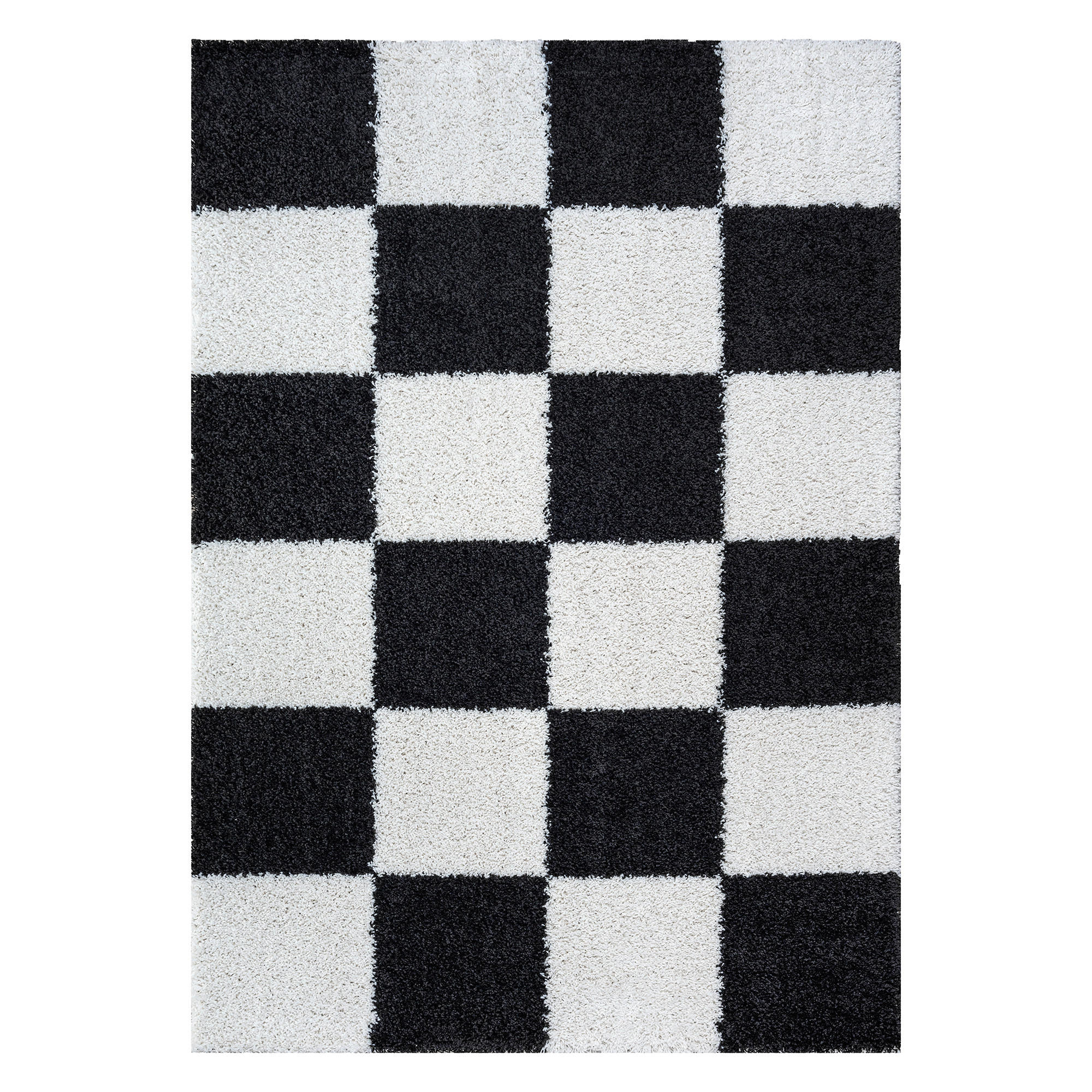 HOCHFLORTEPPICH 80/200 cm Milano Schwarz, Weiß  - Schwarz/Weiß, Basics, Kunststoff/Textil (80/200cm) - Novel