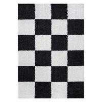 HOCHFLORTEPPICH 60/110 cm Milano Schwarz, Weiß  - Schwarz/Weiß, Basics, Kunststoff/Textil (60/110cm) - Novel
