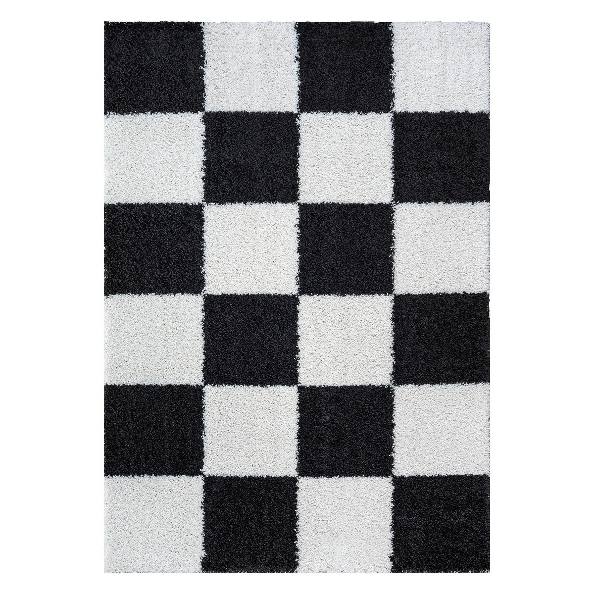 HOCHFLORTEPPICH 60/110 cm Milano Schwarz, Weiß  - Schwarz/Weiß, Basics, Kunststoff/Textil (60/110cm) - Novel
